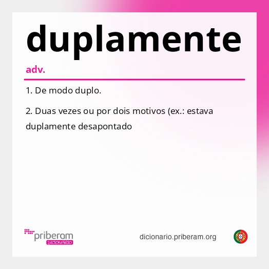 Significado de duplamente