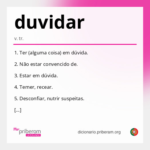 Significado de duvidar