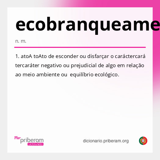 Significado de ecobranqueamento