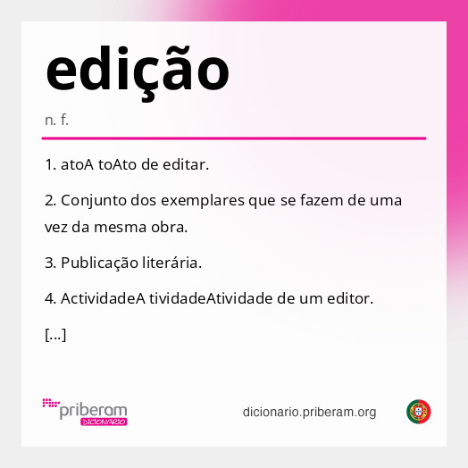 Significado de edição