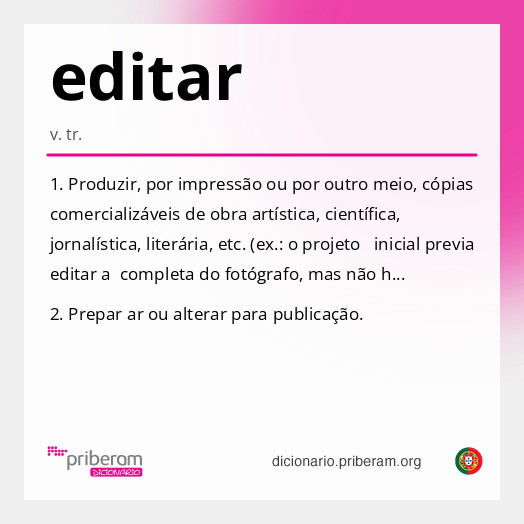 Significado de editar