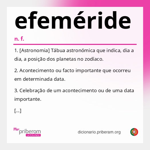 Significado de efeméride