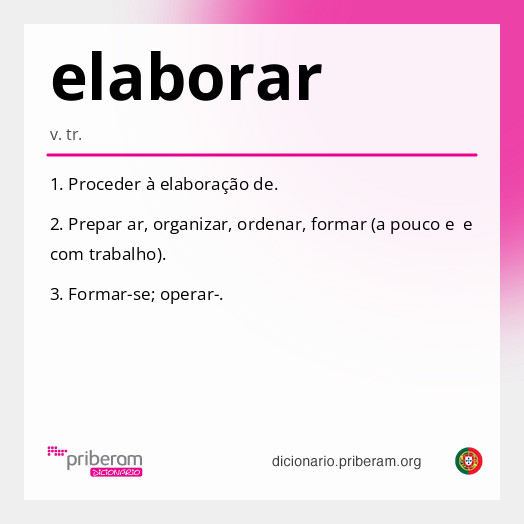 Significado de elaborar