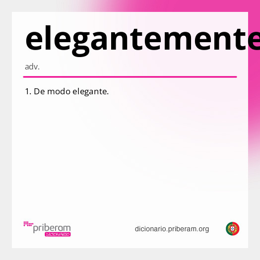 Significado de elegantemente