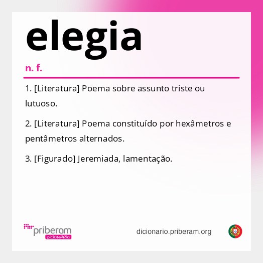 Significado de elegia
