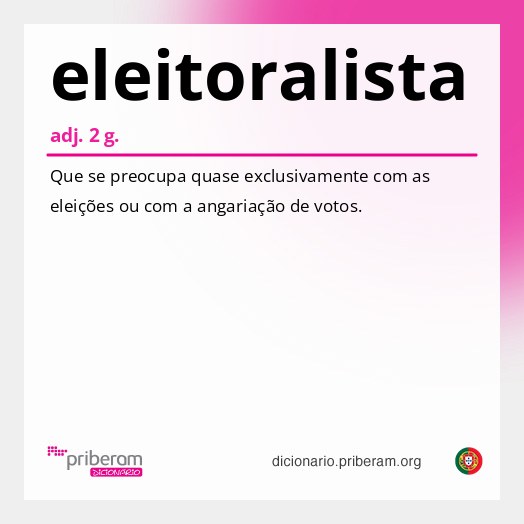 Significado de eleitoralista