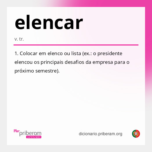 Significado de elencar