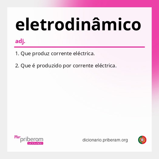 Significado de eletrodinâmico