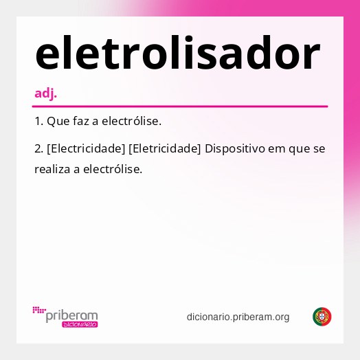 Significado de eletrolisador