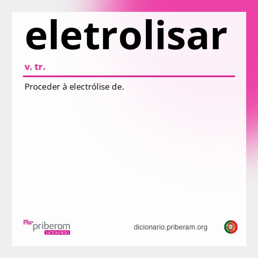 Significado de eletrolisar