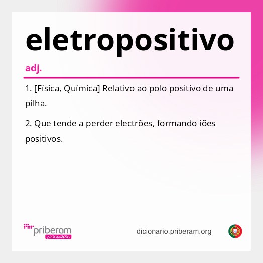 Significado de eletropositivo