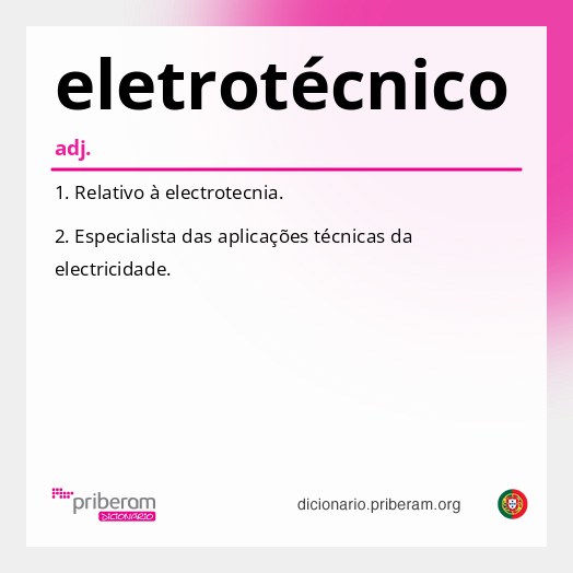 Significado de eletrotécnico