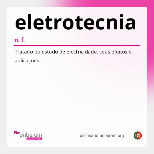Significado de eletrotecnia