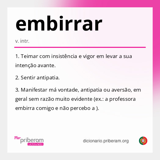 Significado de embirrar