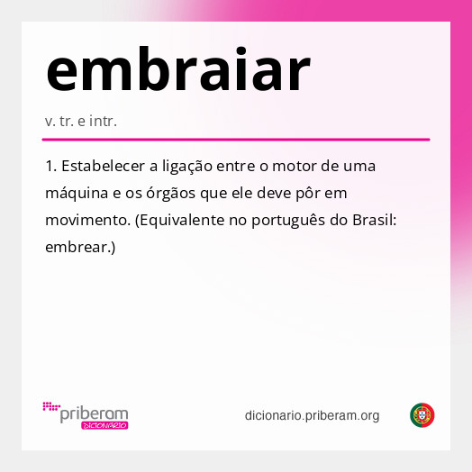 Significado de embraiar