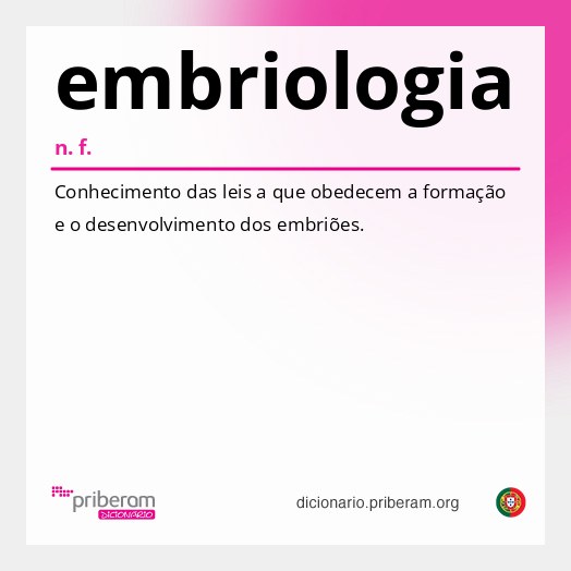 Significado de embriologia