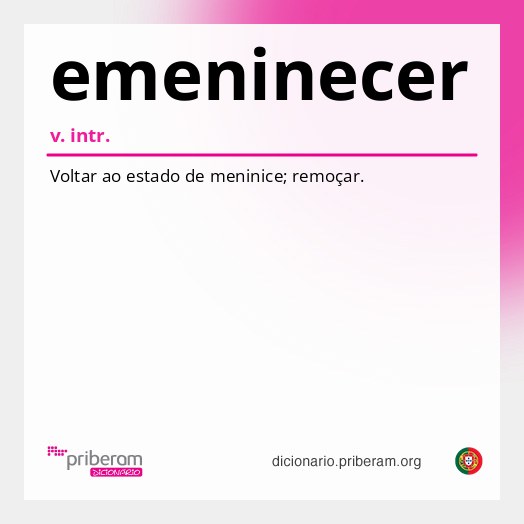Significado de emeninecer