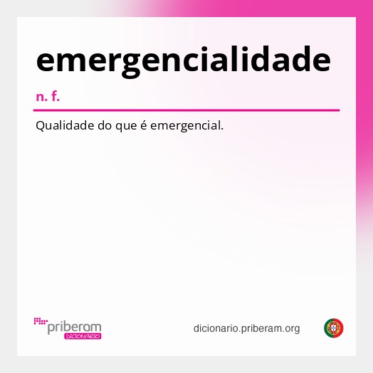 Significado de emergencialidade