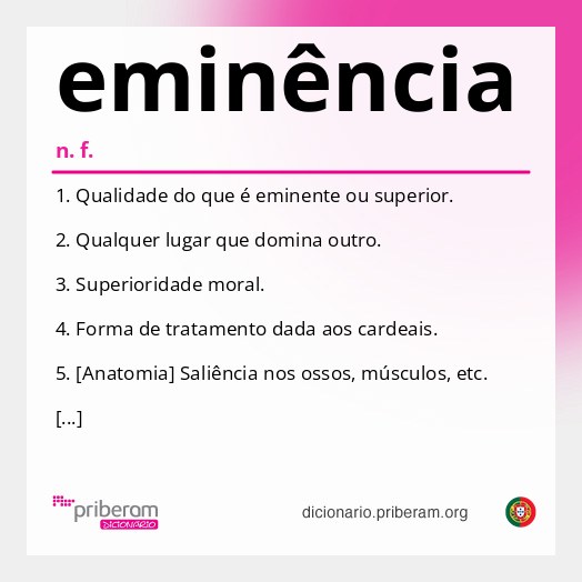 Significado de eminência