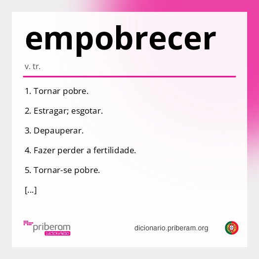 Significado de empobrecer