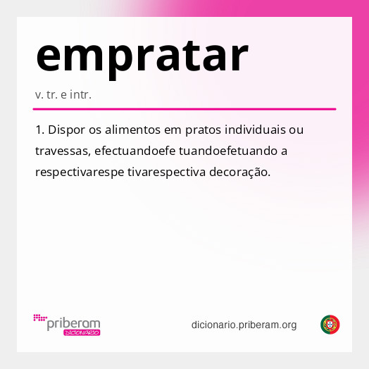 Significado de empratar