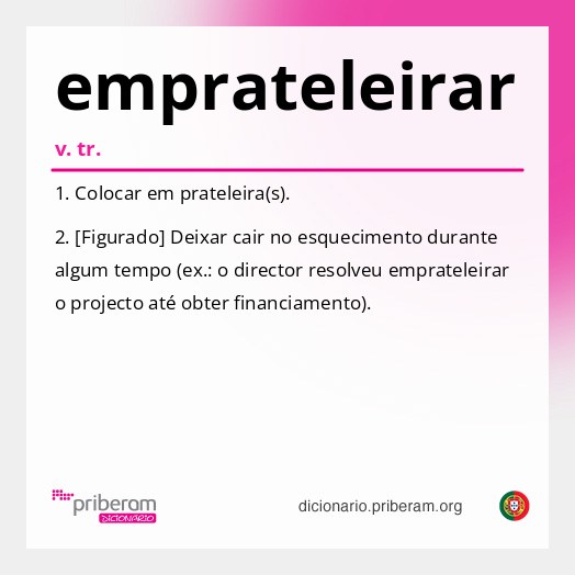 Significado de emprateleirar