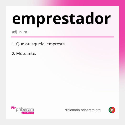 Significado de emprestador