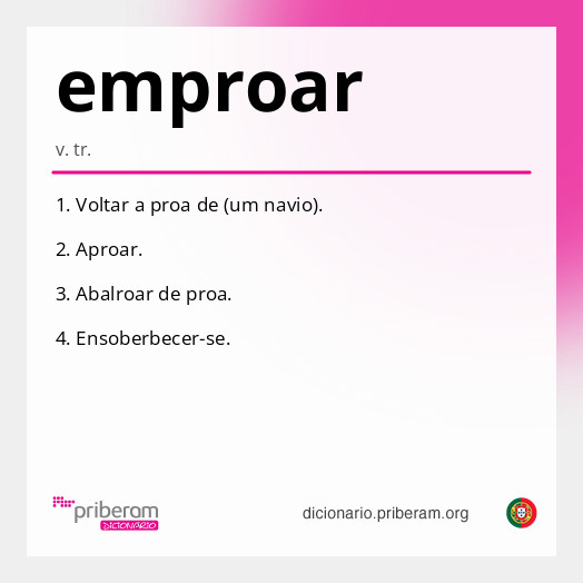 Significado de emproar