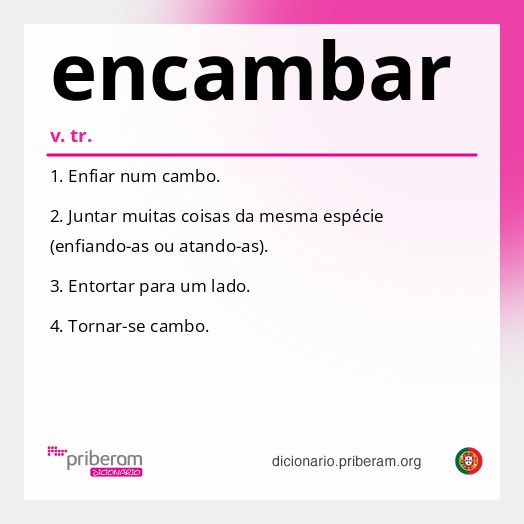 Significado de encambar