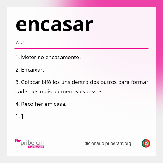 Significado de encasar