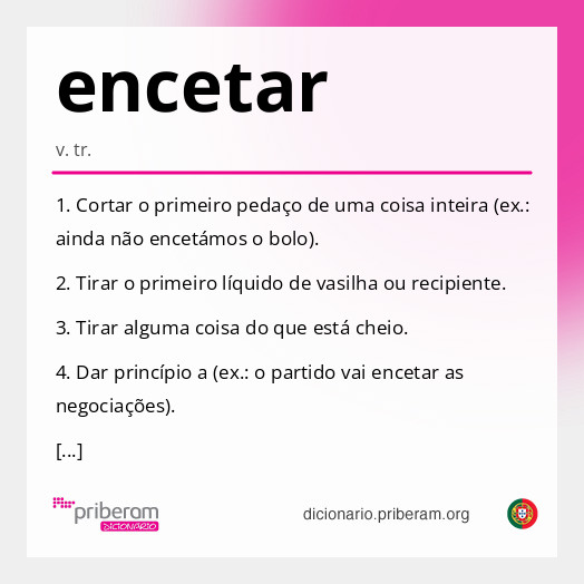 Significado de encetar