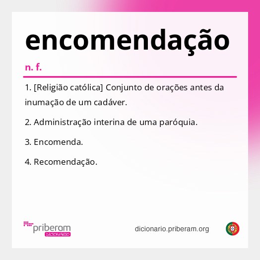 Significado de encomendação
