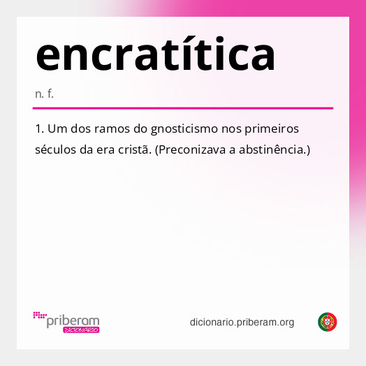 Significado de encratítica