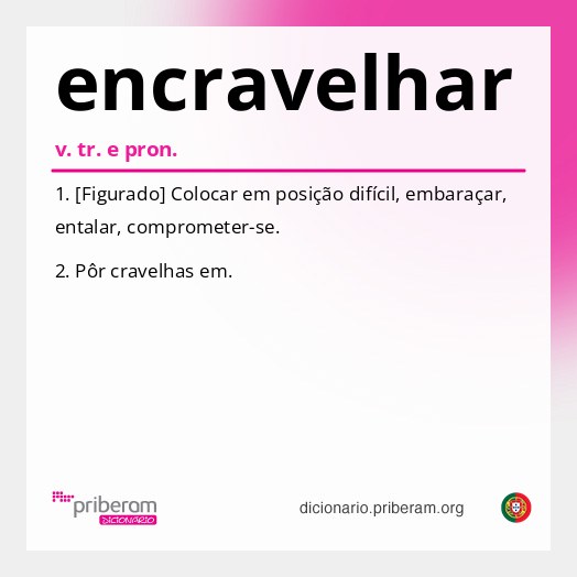Significado de encravelhar