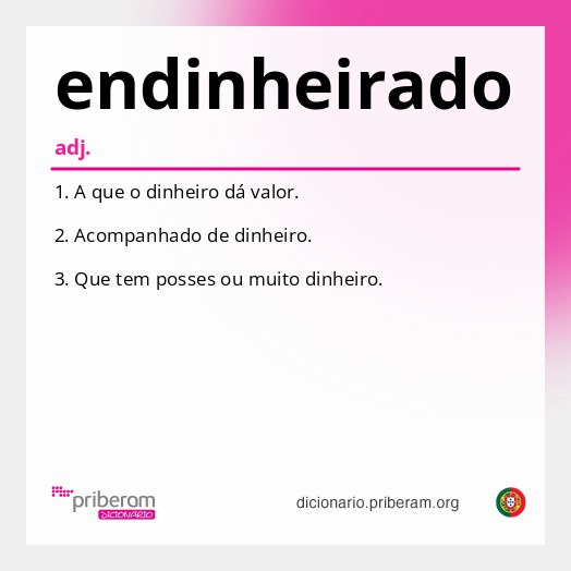 Significado de endinheirado