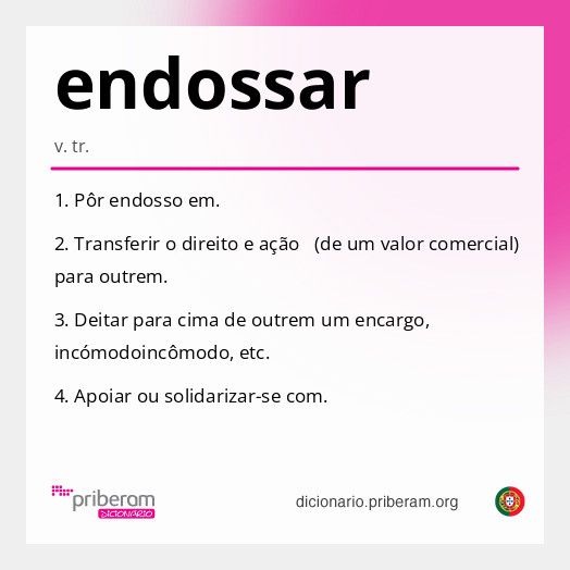 Significado de endossar