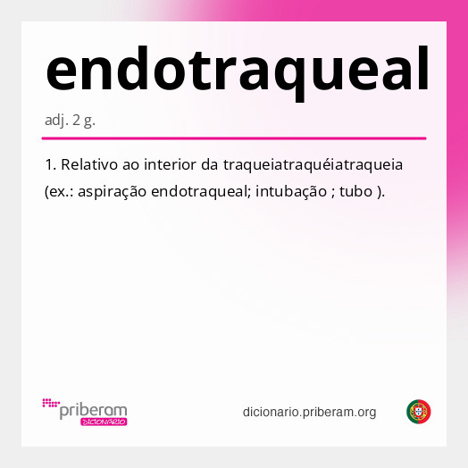 Significado de endotraqueal