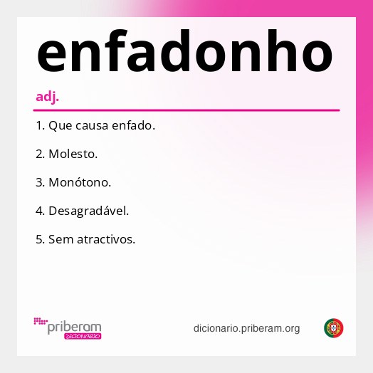 Significado de enfadonho