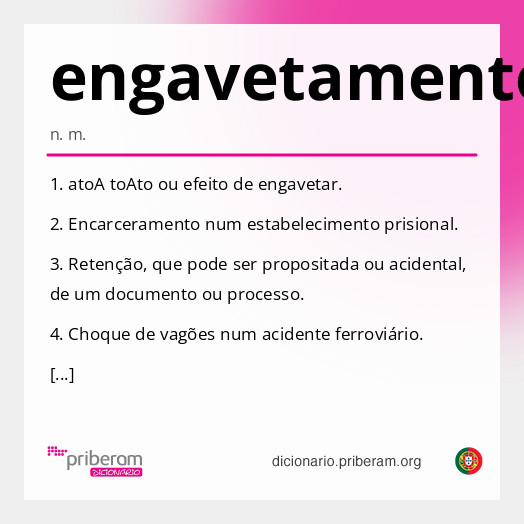 Significado de engavetamento