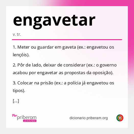 Significado de engavetar