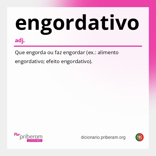 Significado de engordativo