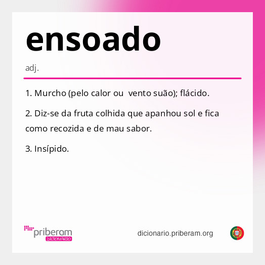 Significado de ensoado