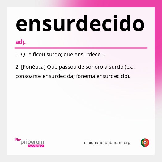 Significado de ensurdecido