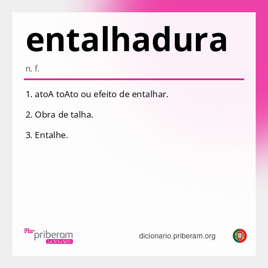 Significado de entalhadura