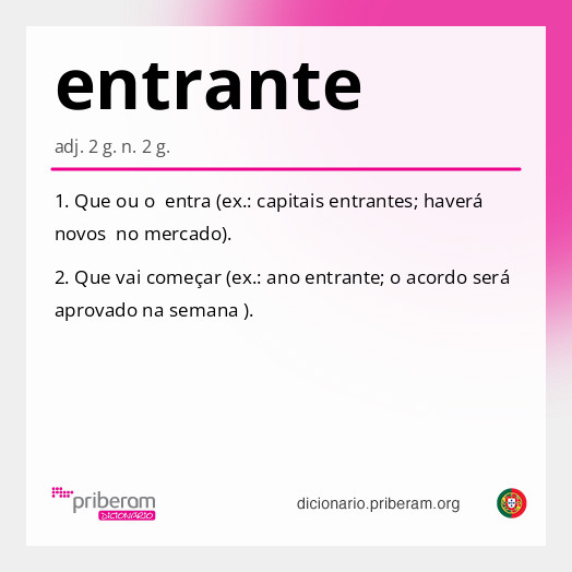Significado de entrante
