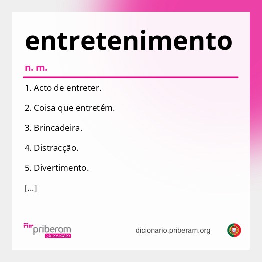 Significado de entretenimento