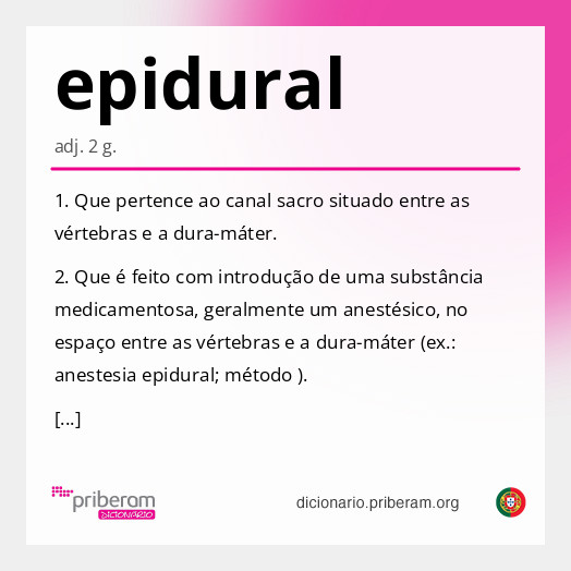 Significado de epidural