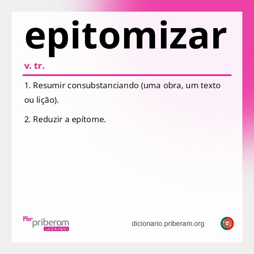 Significado de epitomizar