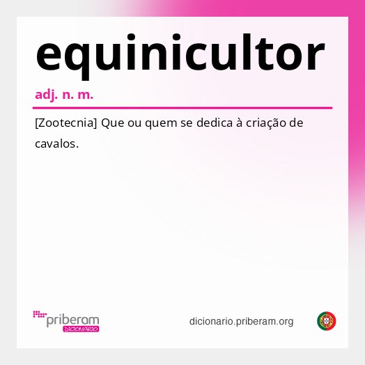 Significado de equinicultor