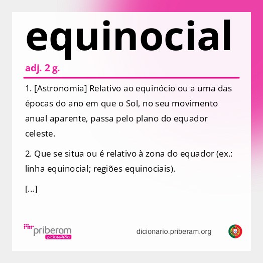 Significado de equinocial